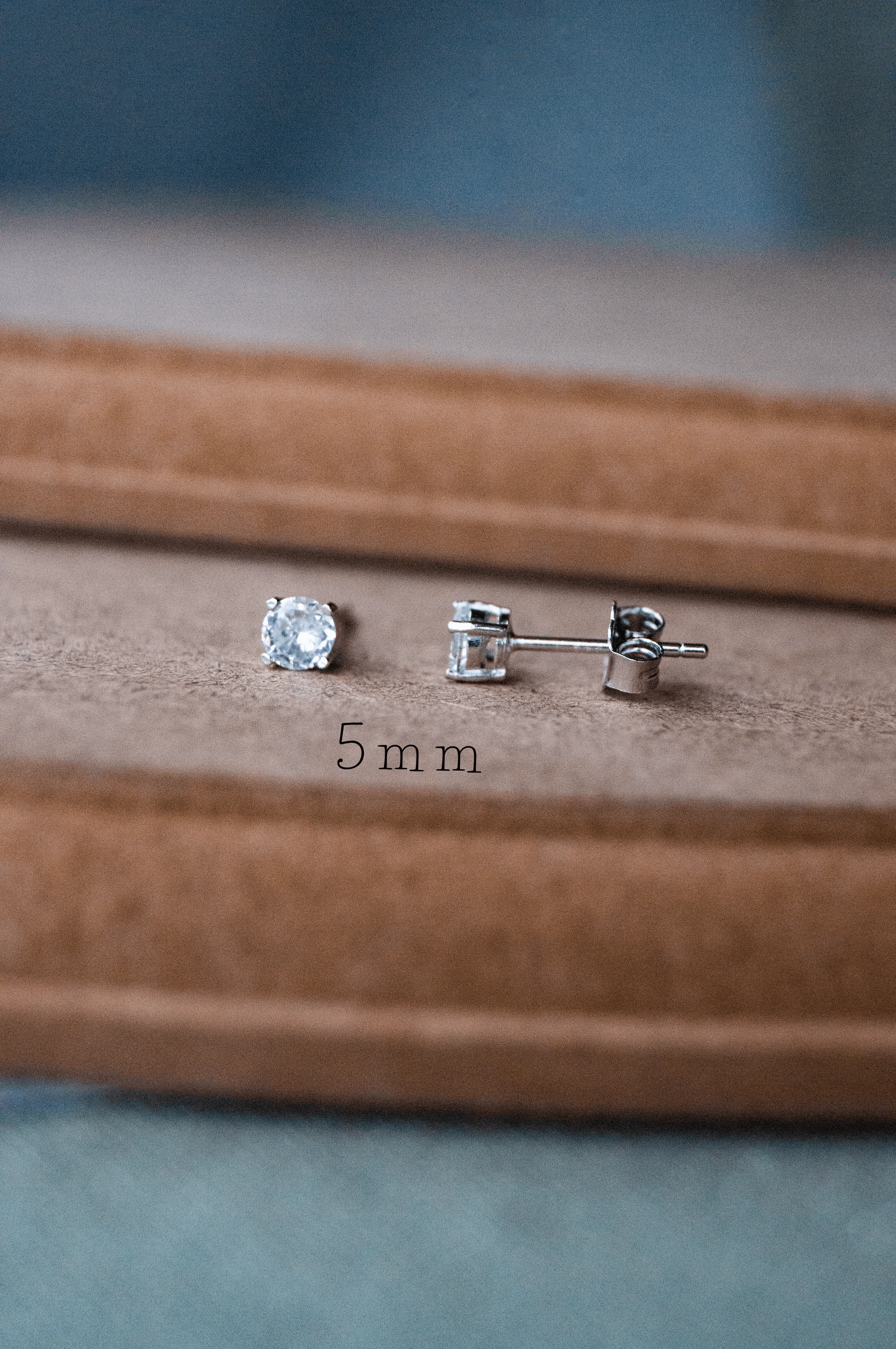 Classic Prong Solitaire Sterling Silver Stud Earrings