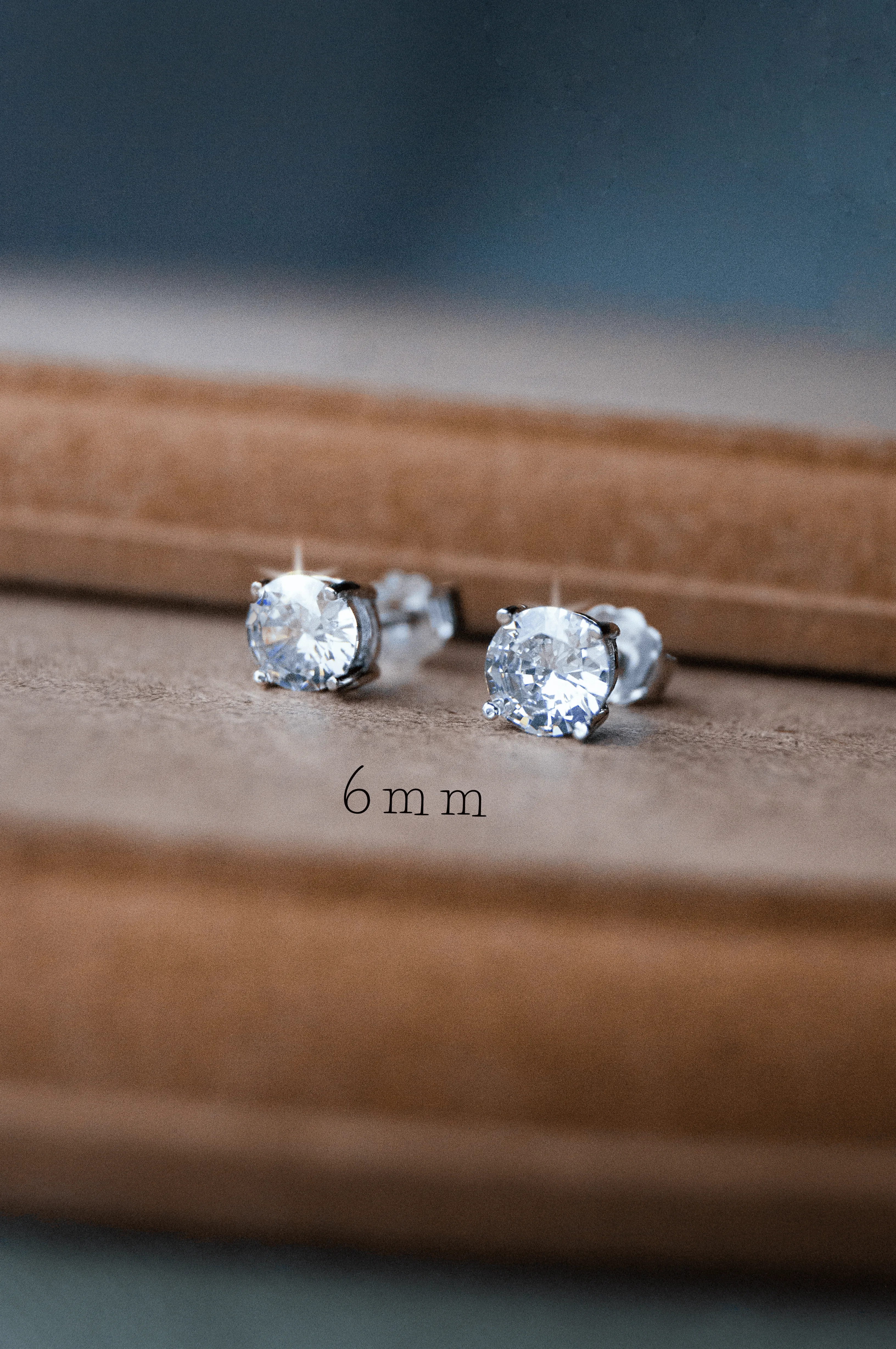 Classic Prong Solitaire Sterling Silver Stud Earrings