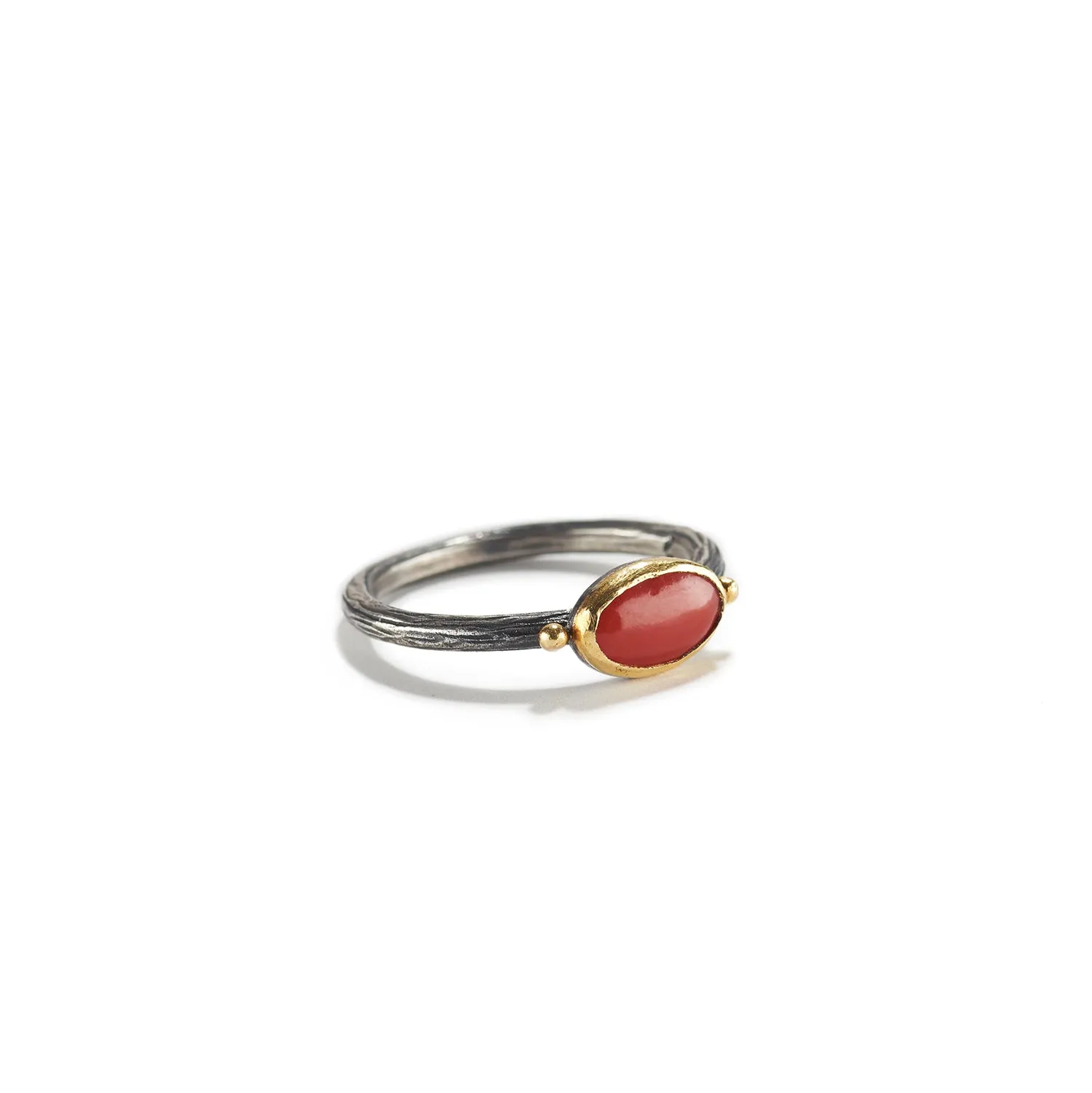 Coral Ring with Silver