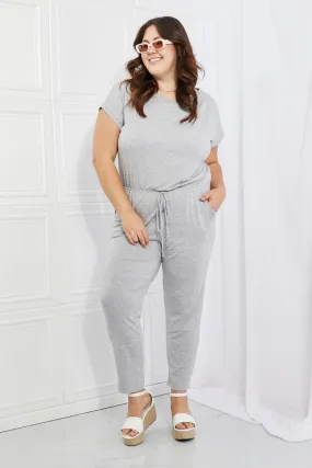 Culture Code Comfy Days Plus Size Boat Neck Jumpsuit in Grey