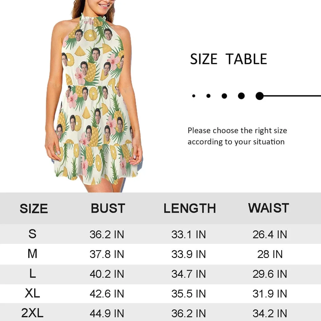 Custom Face Women's High Neck Sleeveless Off-shoulder Casual Dress