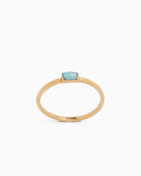 Dainty Stacker Band with Stone - Larimar