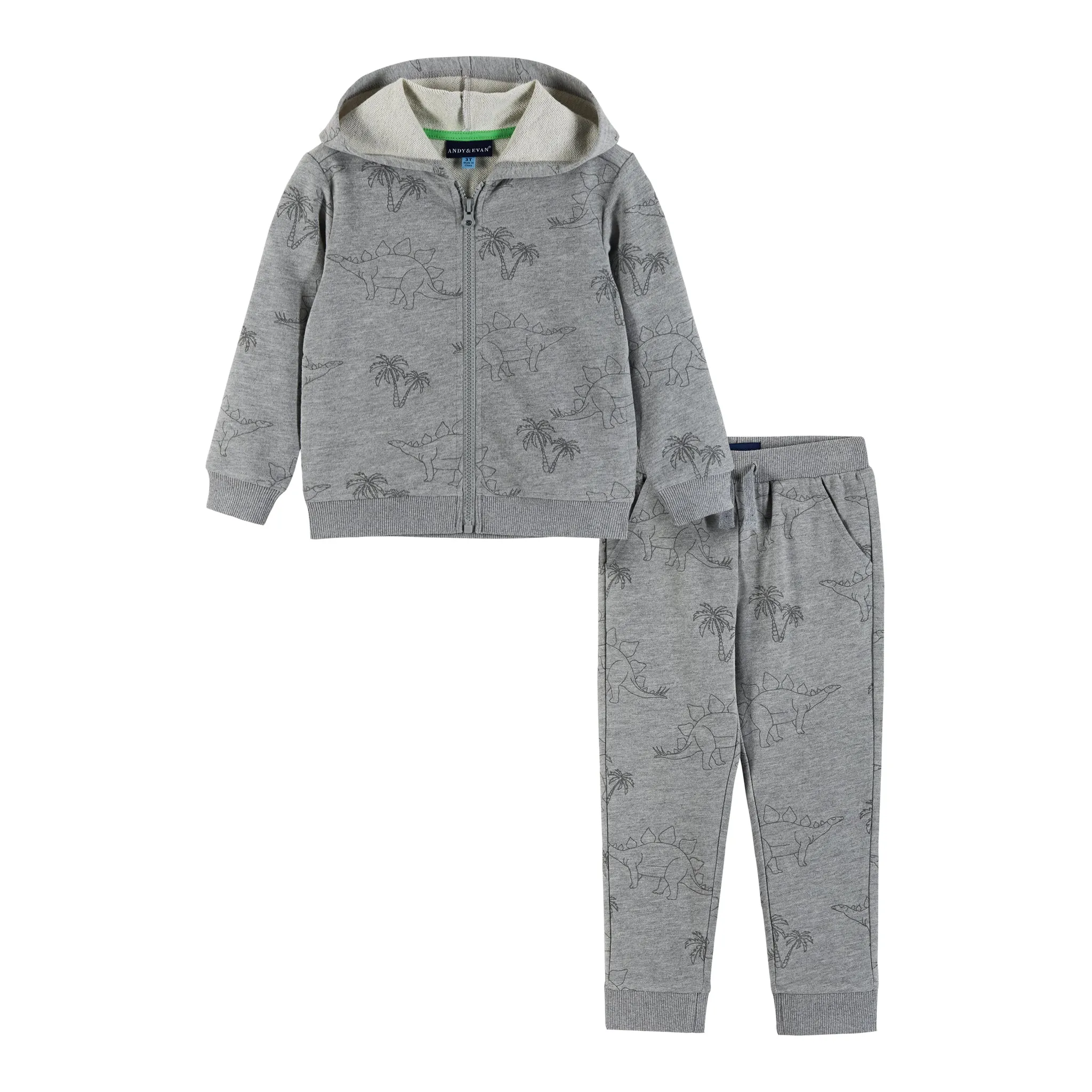 Dino Print Sweatshirt Set | Gray