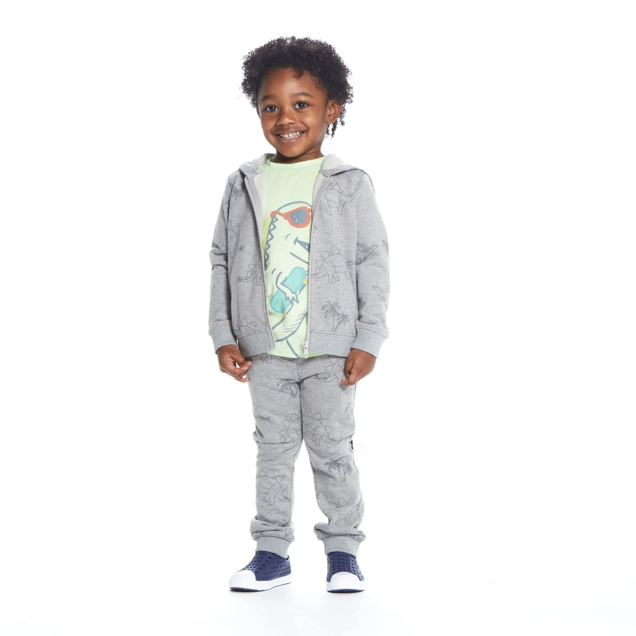 Dino Print Sweatshirt Set | Gray