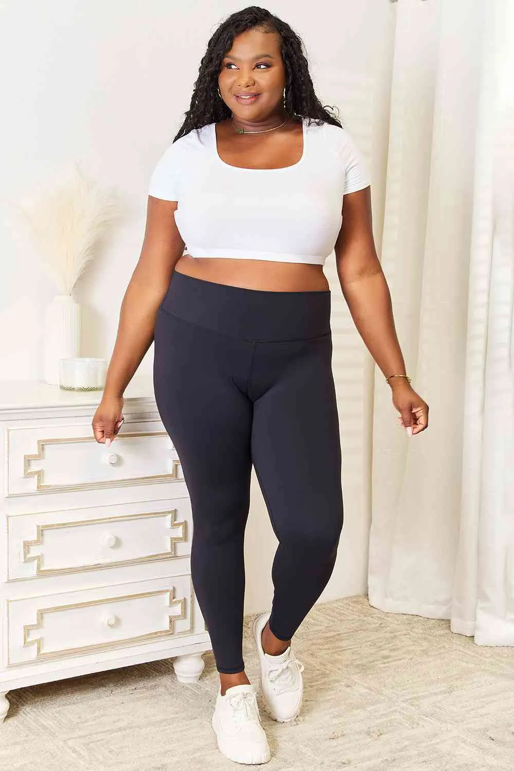 Double Take Wide Waistband Sports Leggings