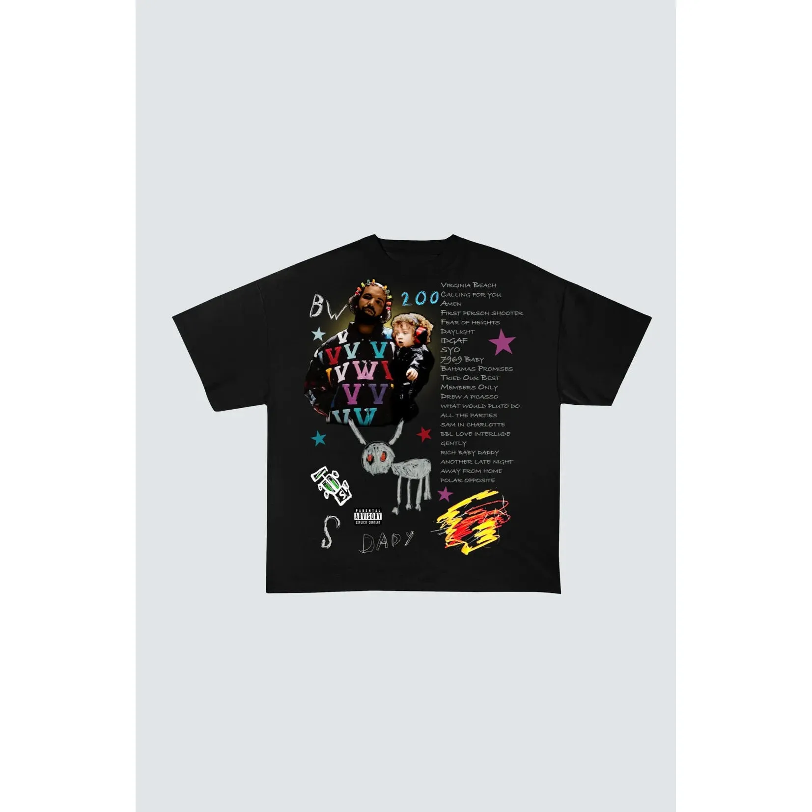 Drake For All The Dogs Graphic T-Shirt 'Black'