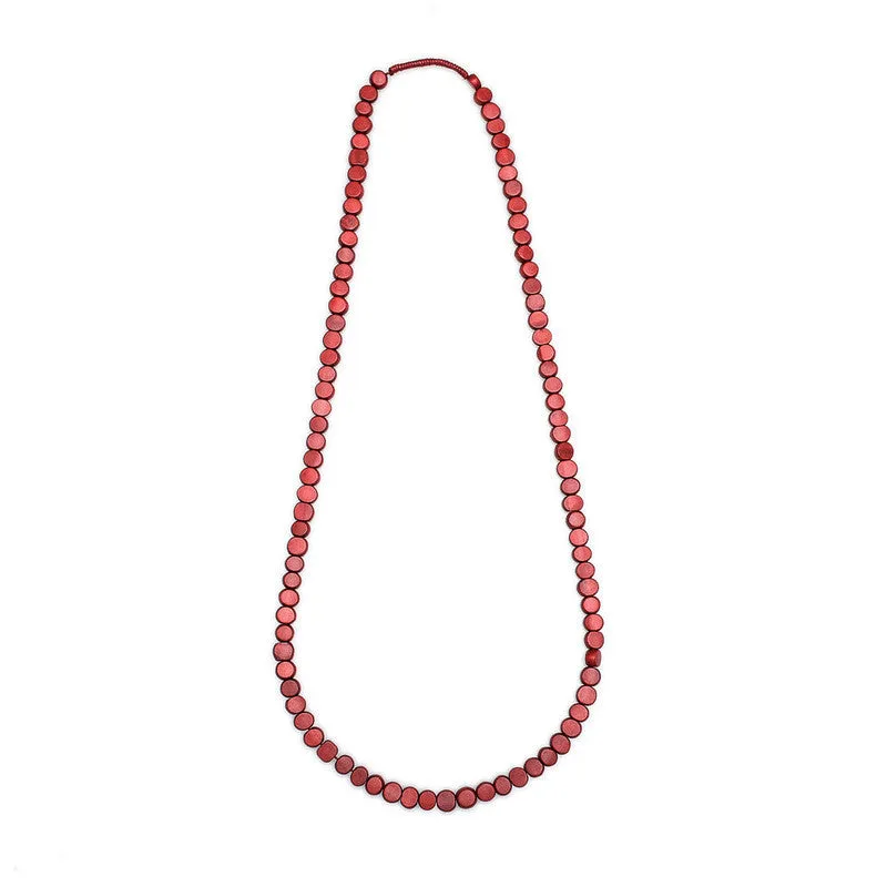 Edo Single Strand Wood Resin Necklace