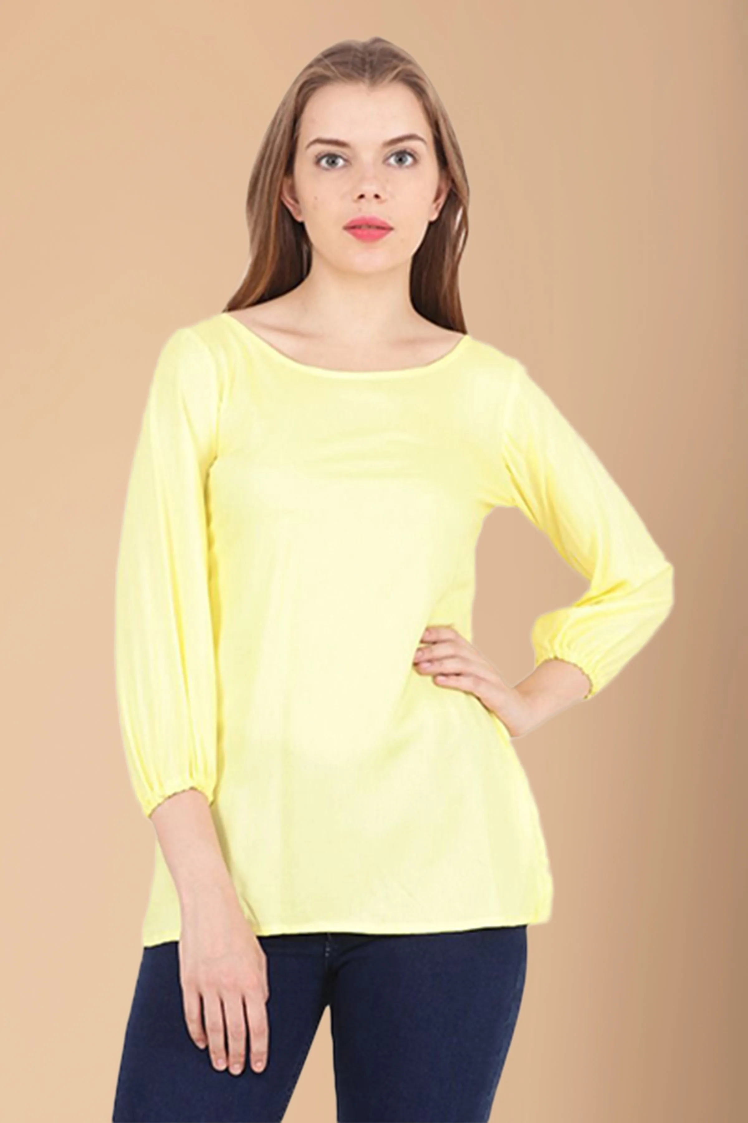 Elasticated Sleeved Top