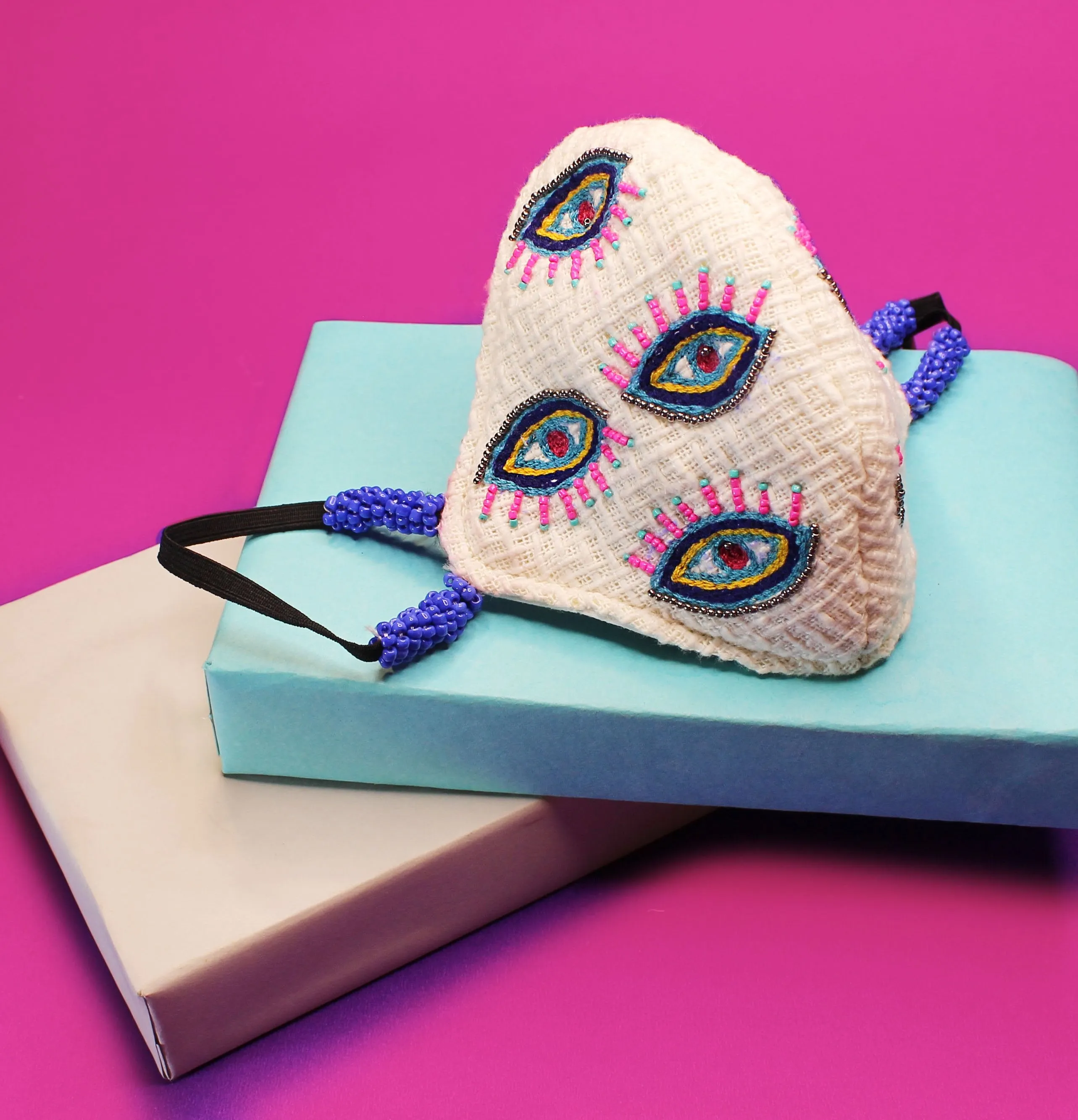 Evil Eye Embroidered Mask