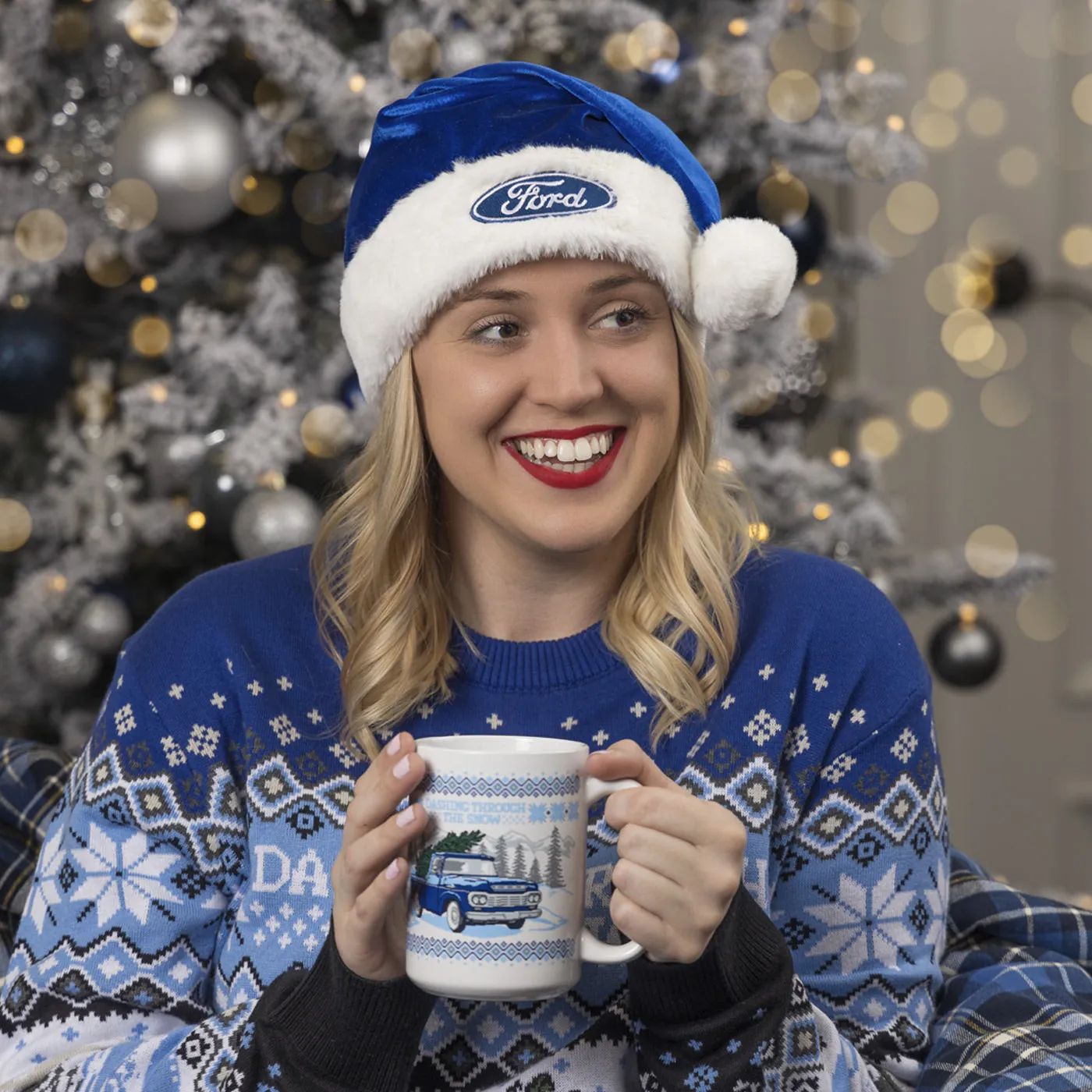 Ford Logo Holiday Ceramic Mug