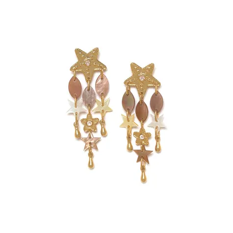 Franck Herval - ESTRELLA star post 3 drop earrings