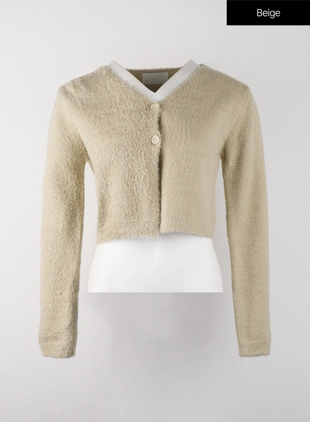 Fuzzy Soft Cropped Cardigan OJ405