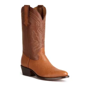 Gavel Men's Travis Smooth Ostrich Boots - Cognac