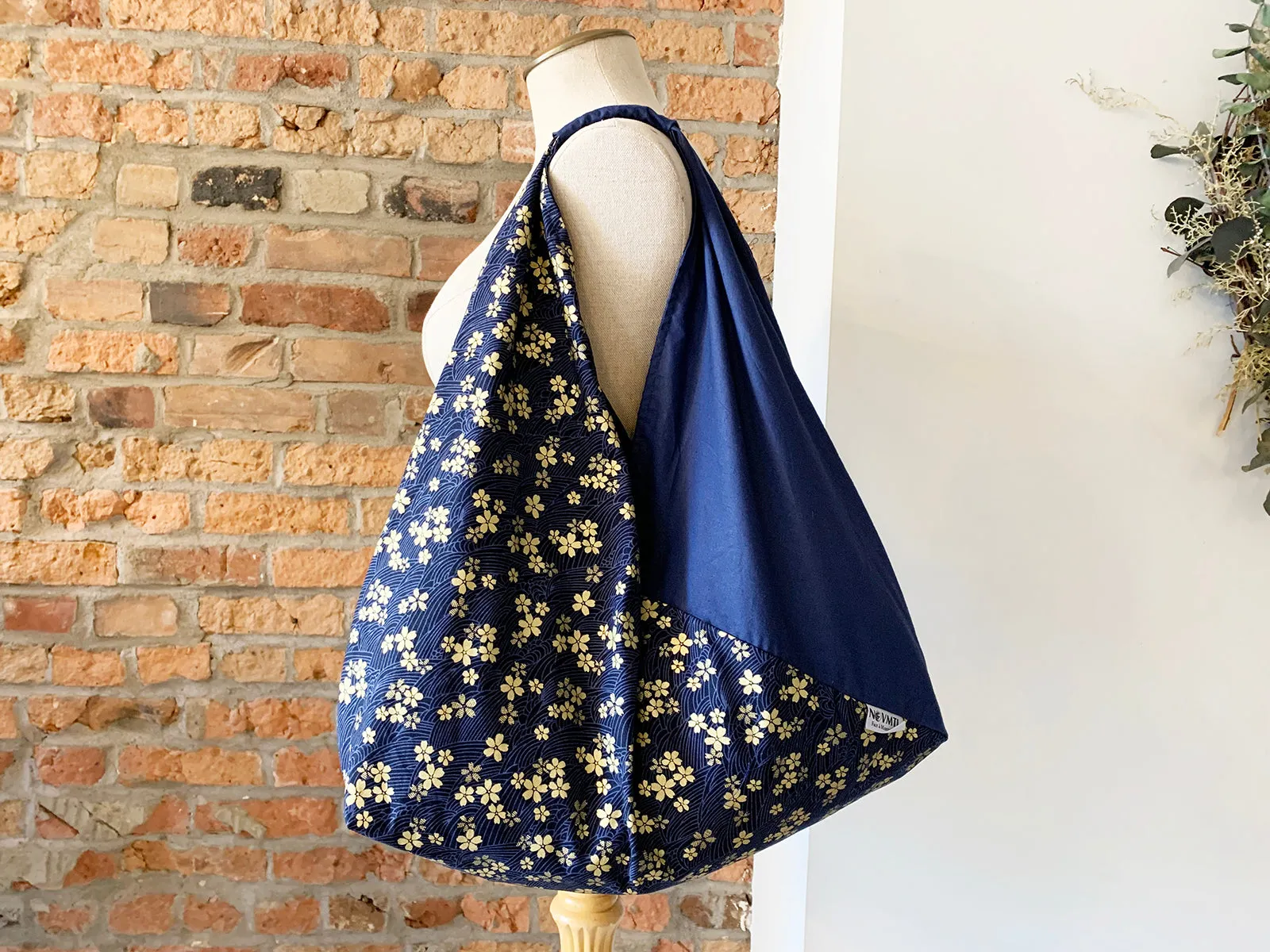 *Handmade* Origami bag | Market bag | Sakura Navy Blue