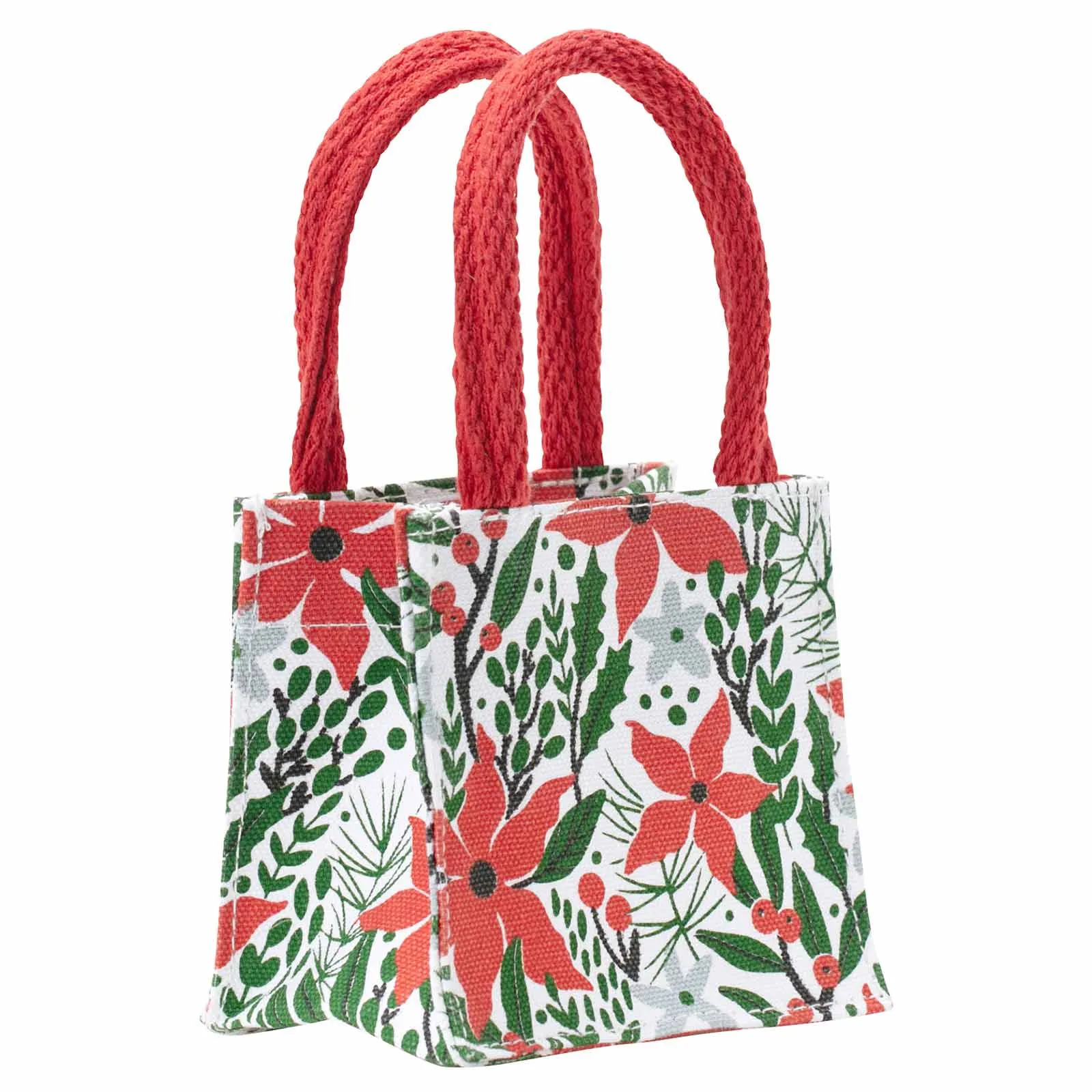 Holiday Poinsettia Small Reusable Itsy Bitsy Gift Bag