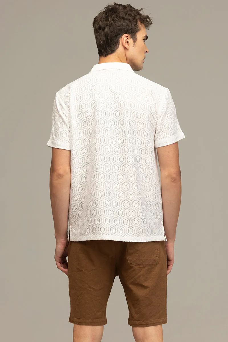 Honey Hive White Crochet Shirt