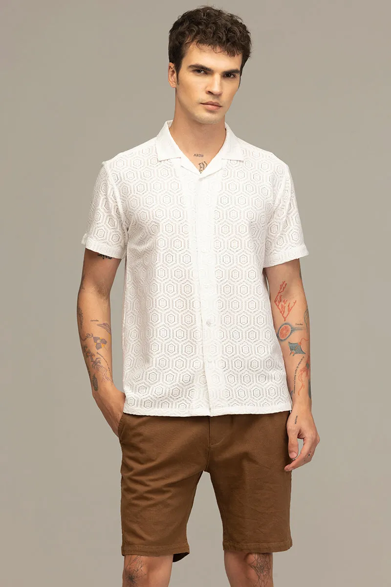 Honey Hive White Crochet Shirt