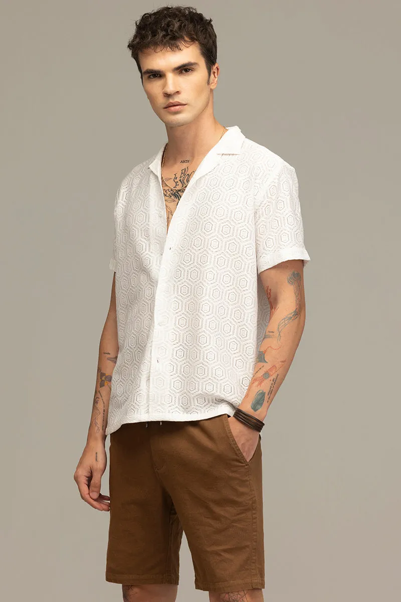 Honey Hive White Crochet Shirt