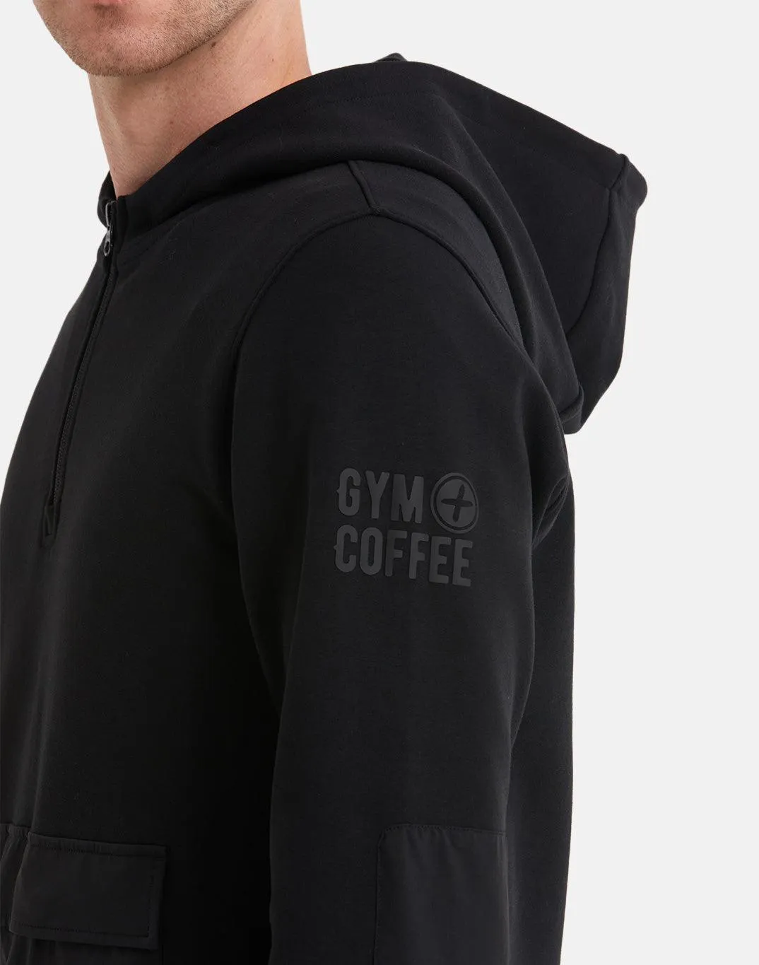 Horizon Half Zip Hoodie in Black