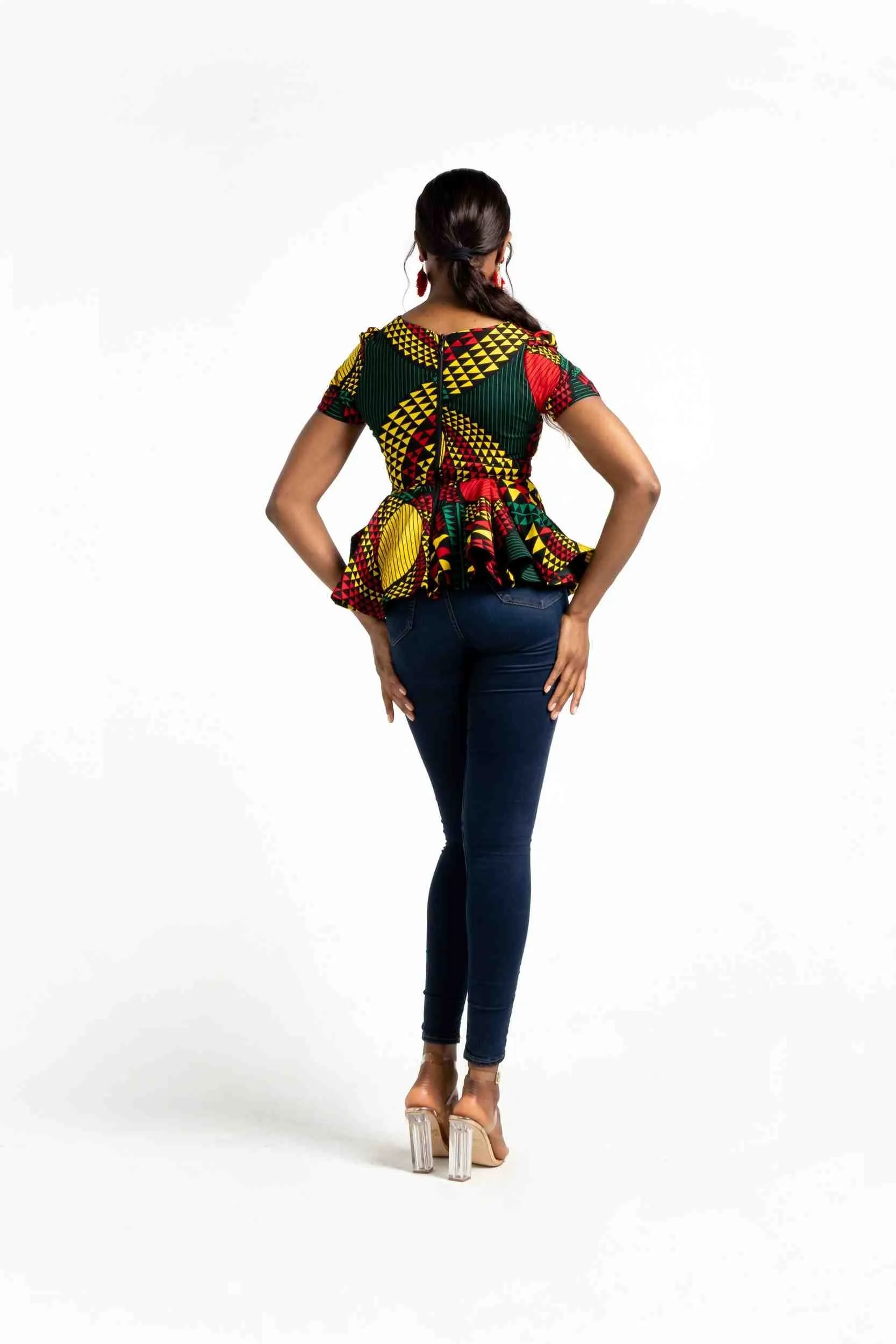 JEMILA African Print Women's Top (Peplum)