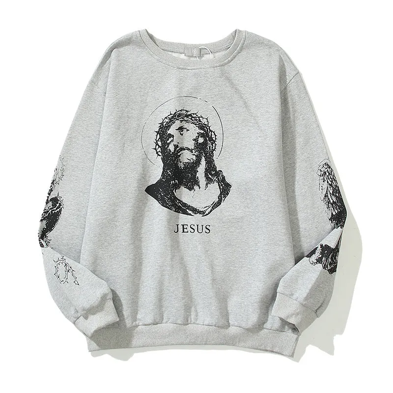 Jesus Print Cotton  Kanye West Essential Sweatshirts