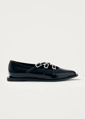 Jive Onix Black Leather Ballet Flats