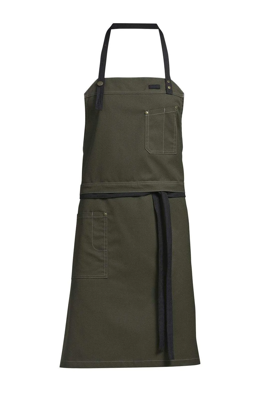 Kentaur 30360 Black Raw Bib Apron