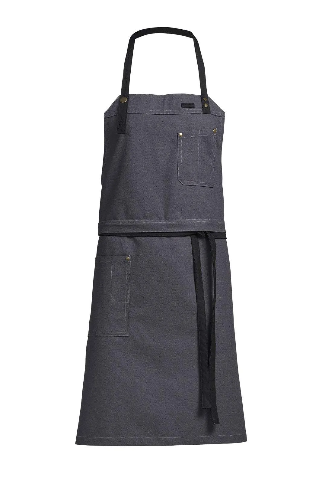 Kentaur 30360 Black/Brown Raw Bib Apron