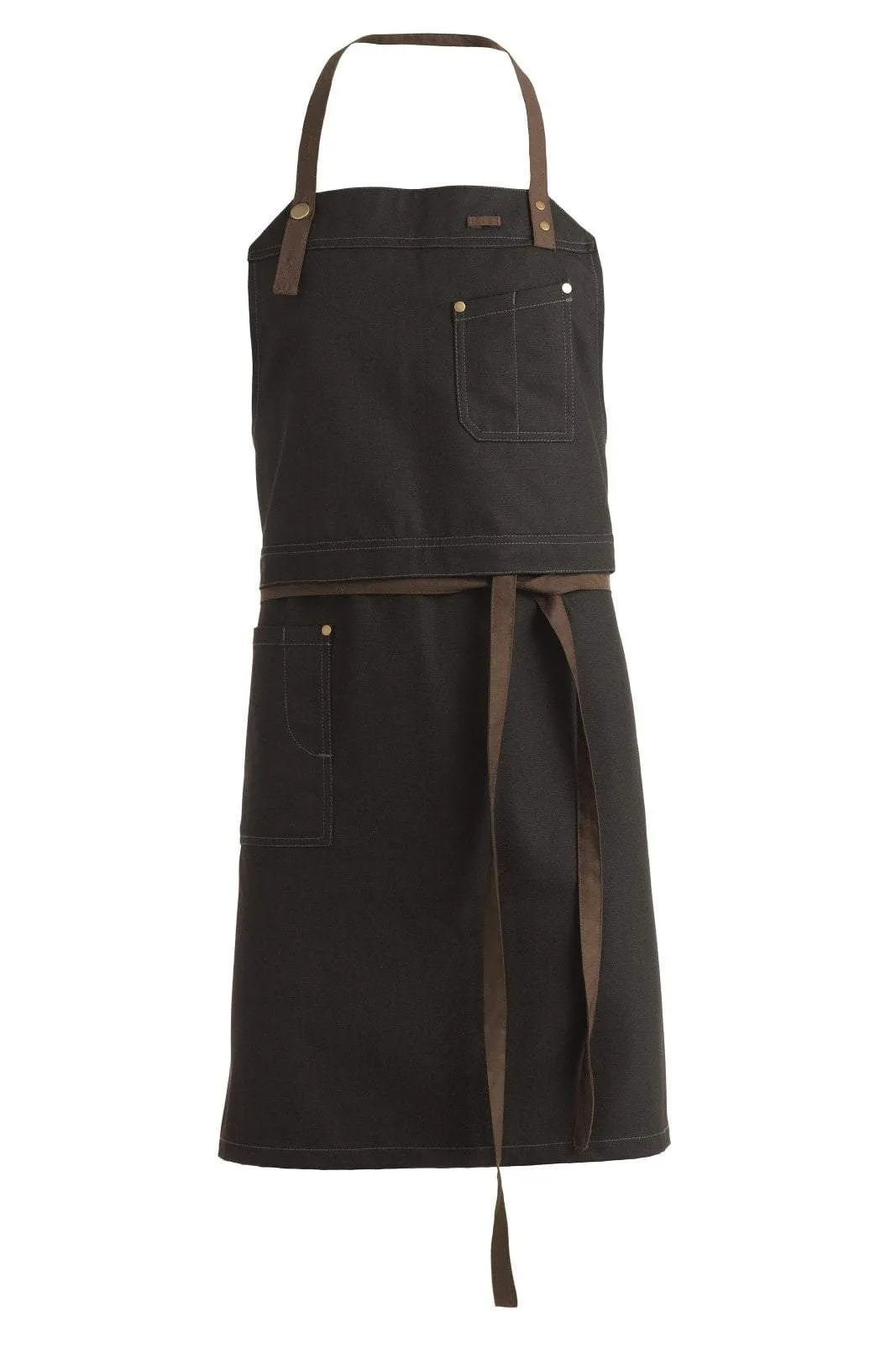 Kentaur 30360 Dark Grey Raw Bib Apron