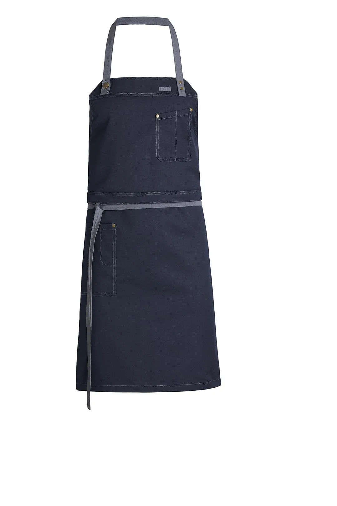 Kentaur 30360 Dark Grey Raw Bib Apron