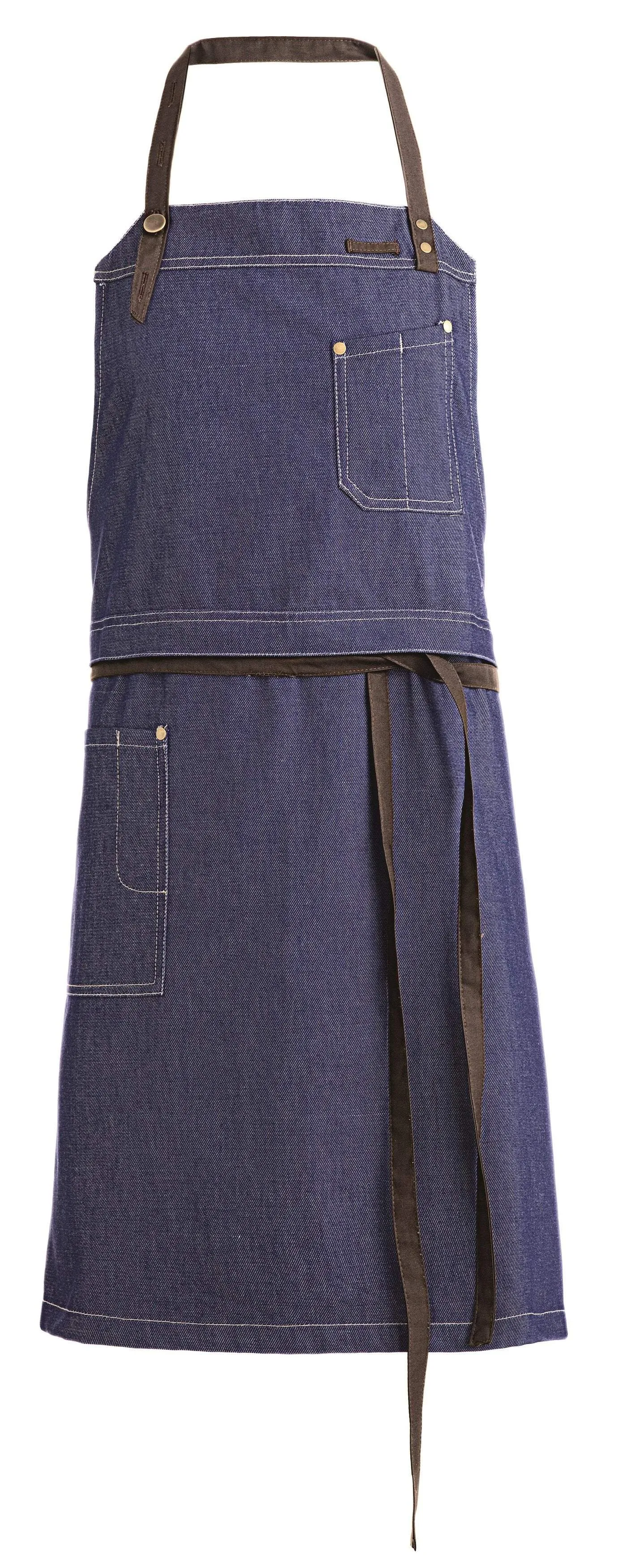 Kentaur 30360 Dark Grey Raw Bib Apron