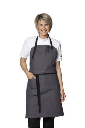 Kentaur 30360 Dark Grey Raw Bib Apron