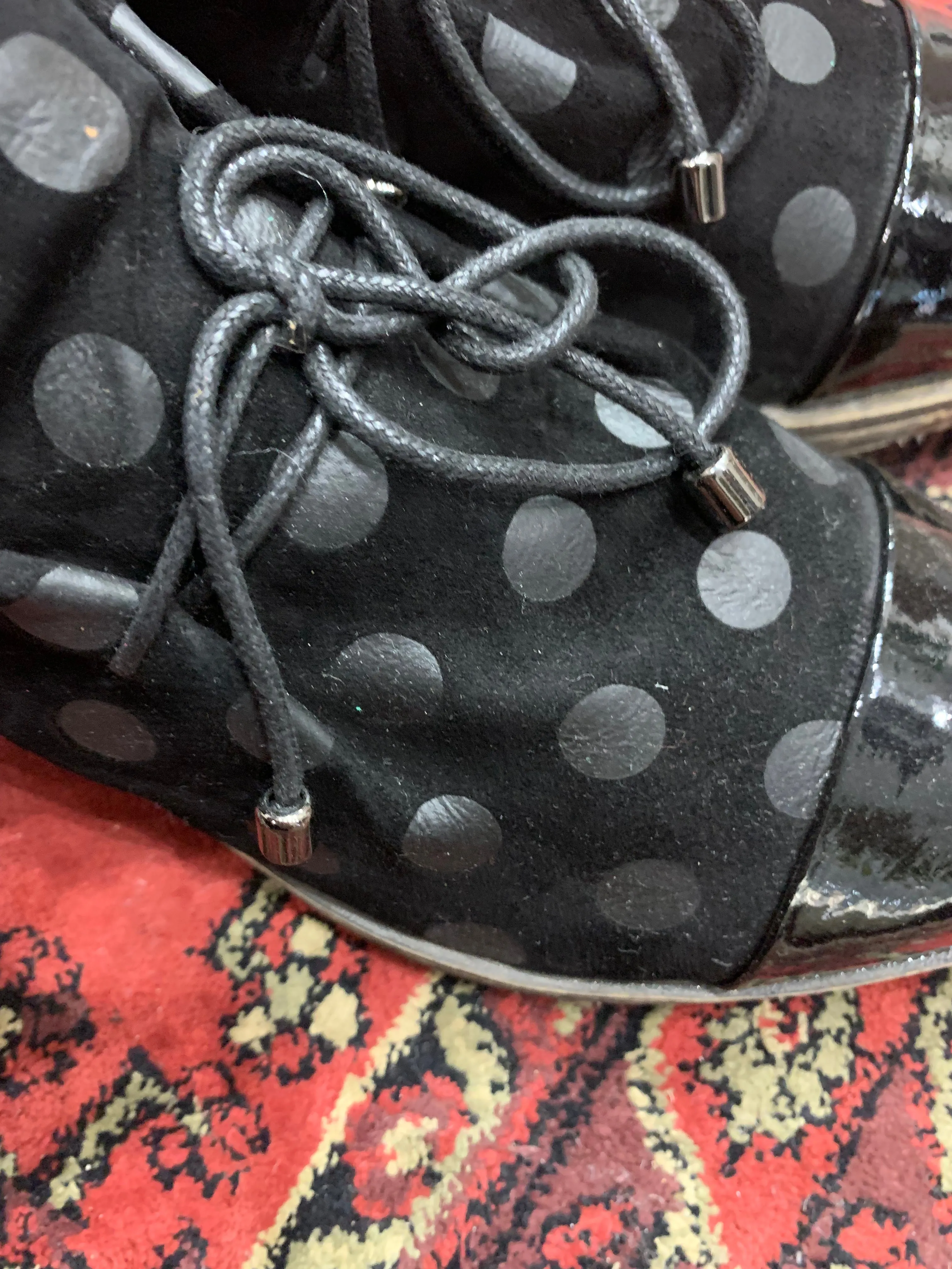 Kotty - Black Polka Dot Suede