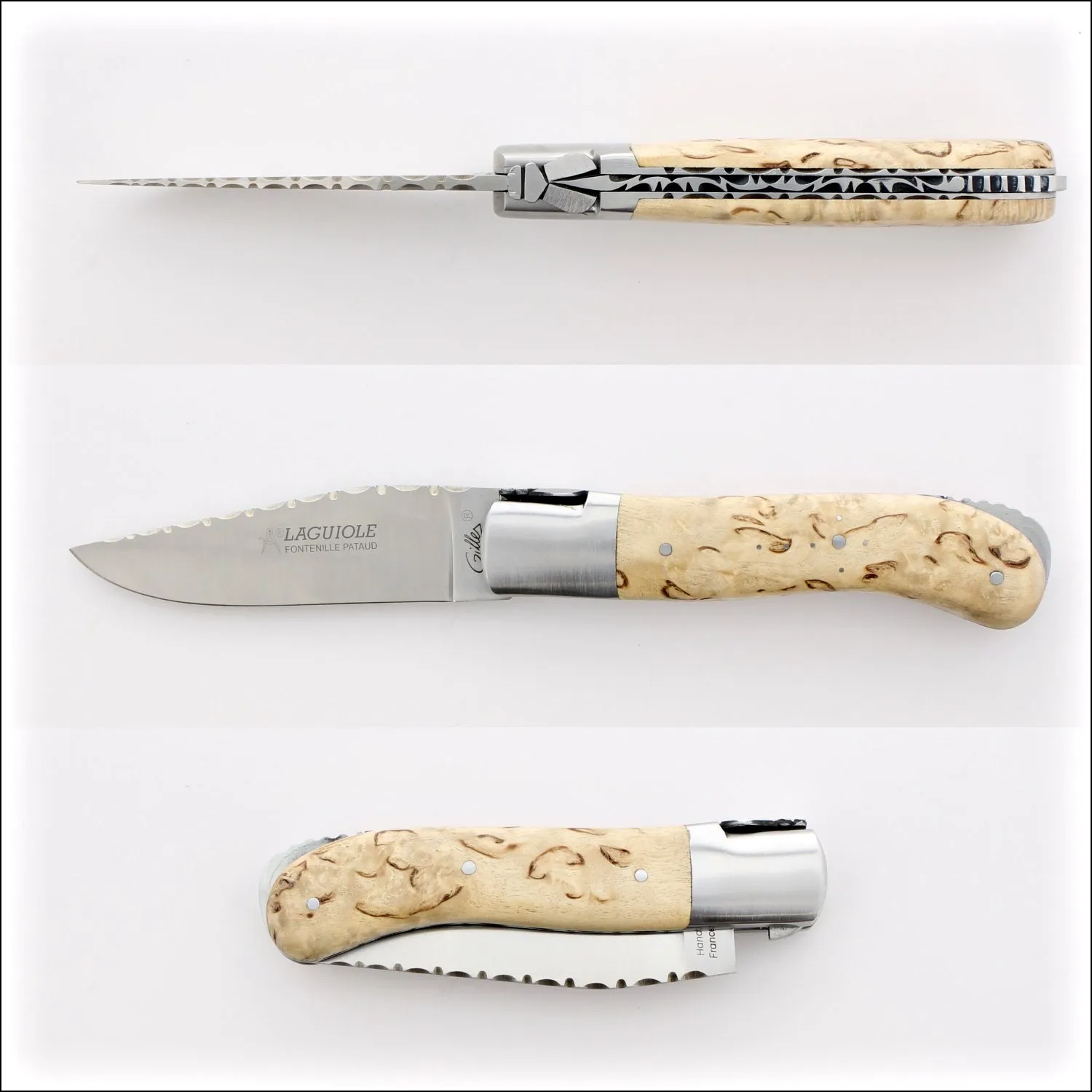 Laguiole Gentleman's Knife Guilloche - Karelian Birch