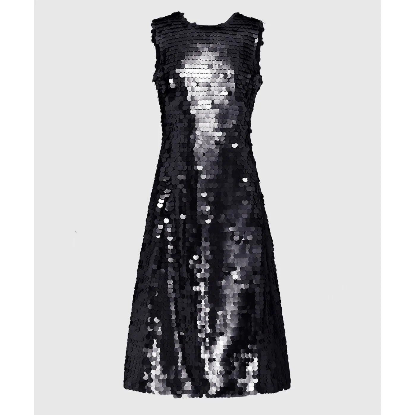 Leo Lin Priscilla Sequin Sleeveless Tie Back Midi Dress - Ebony