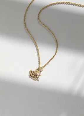 Little swallow charm 14k gold