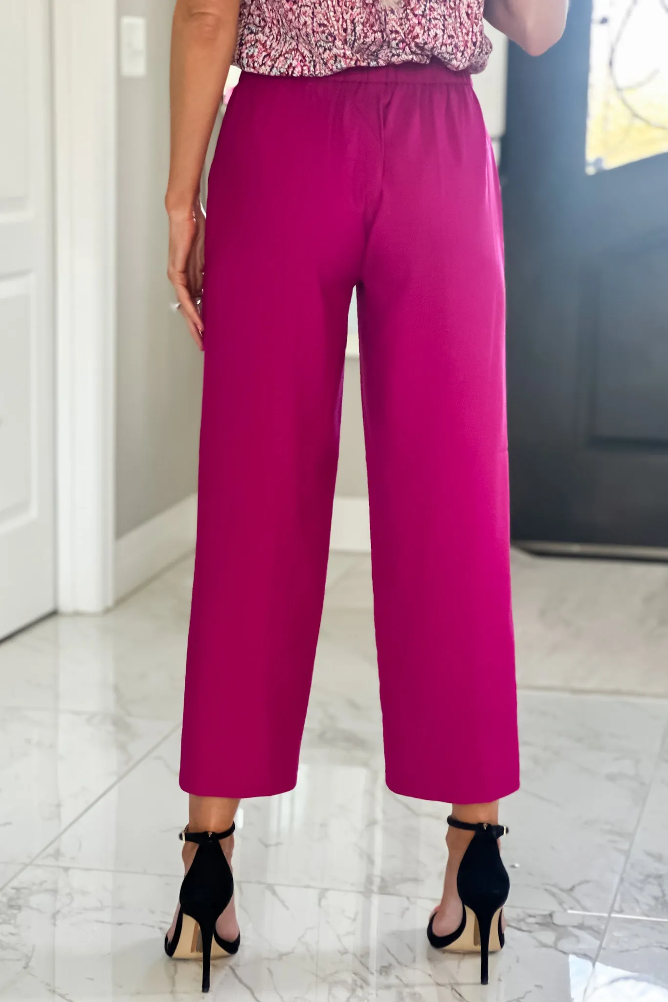 Liverpool Tara Wide Leg Pull On Pant : Fuchsia