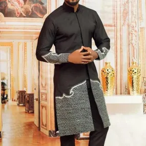 Long Black African Clothing Outfit Set