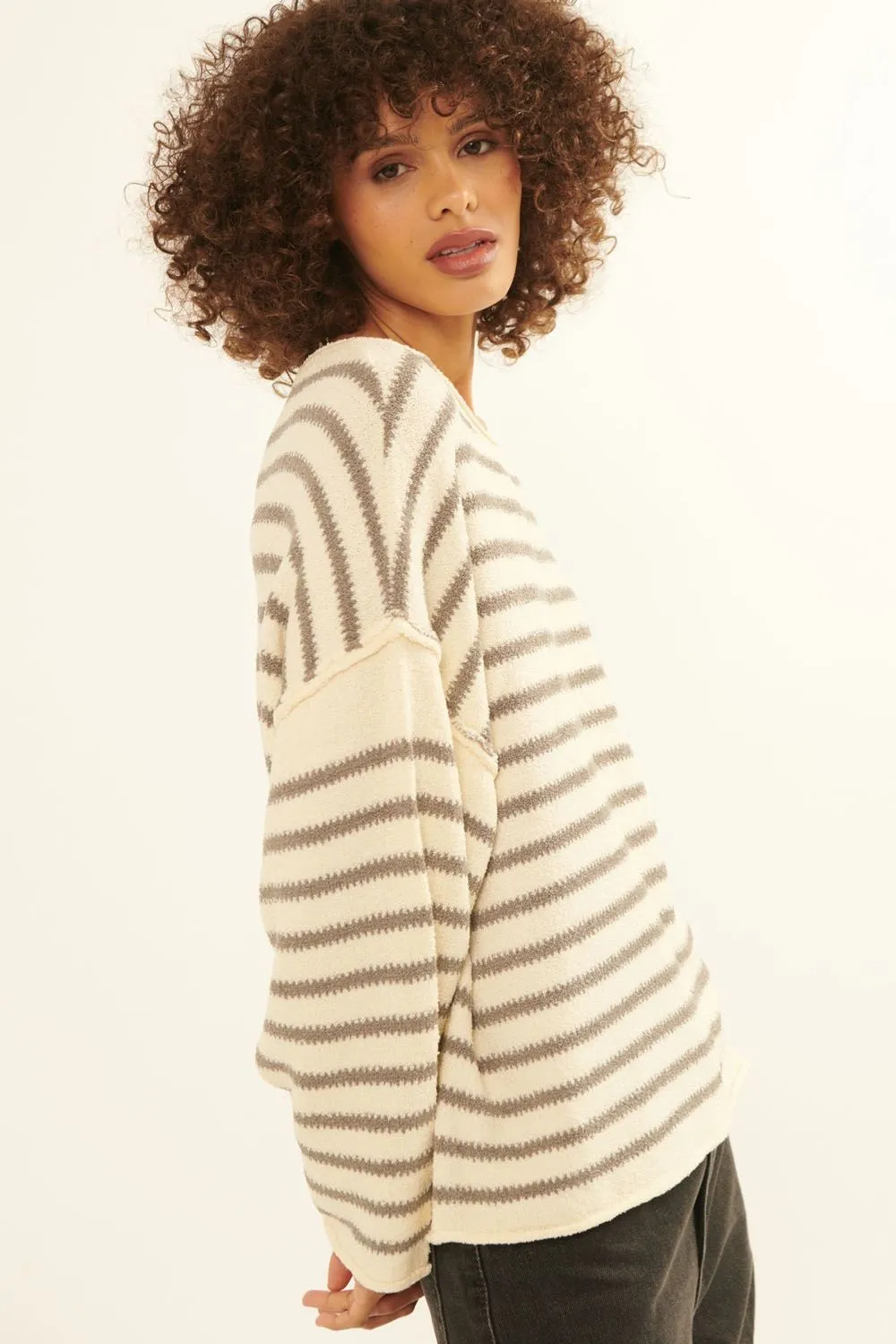 Long Weekend Sweater Ivory/Gray