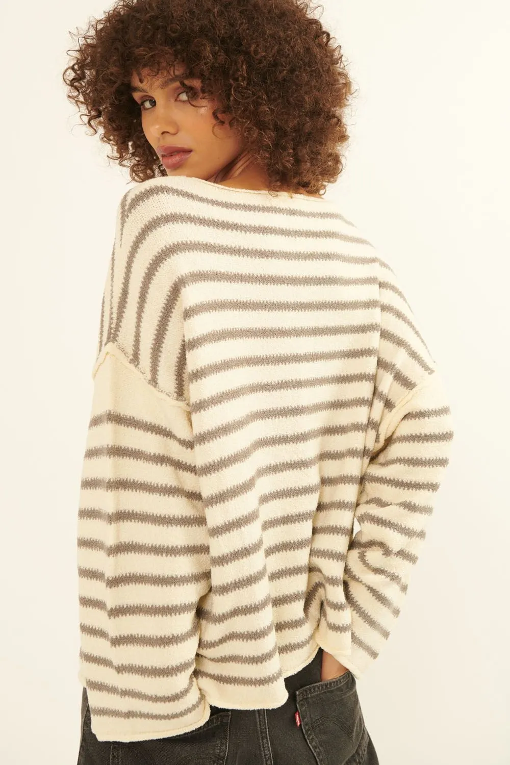 Long Weekend Sweater Ivory/Gray