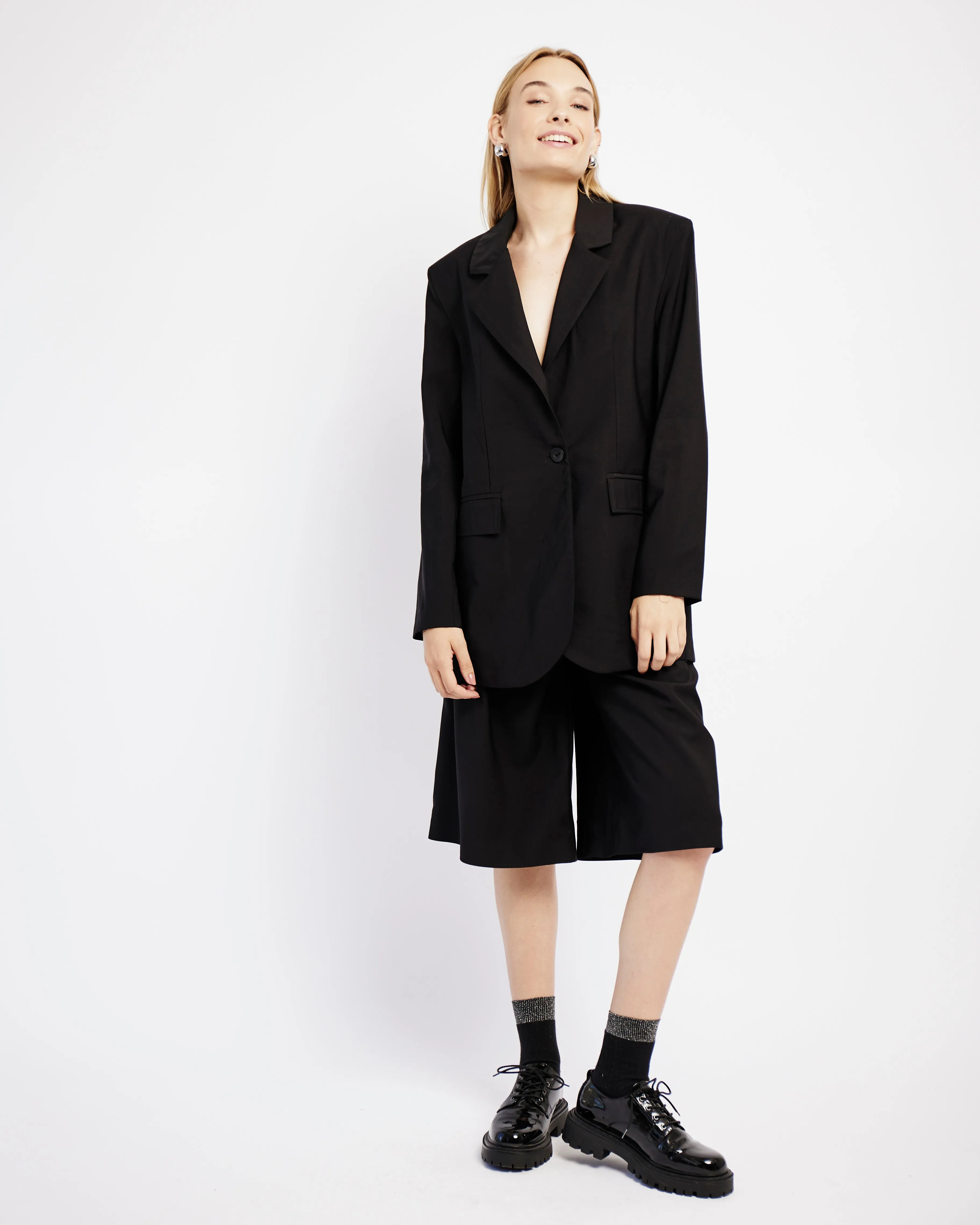 Longer Length Blazer in Black