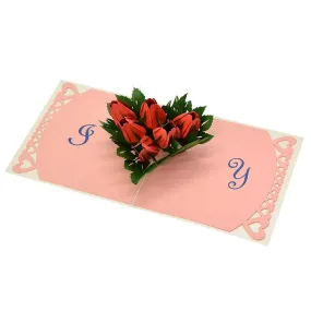 Love Pop Up Cards with Unique Heart of ROSES Design, The Perfect Handmade Gifts for Your Lover On Valentine