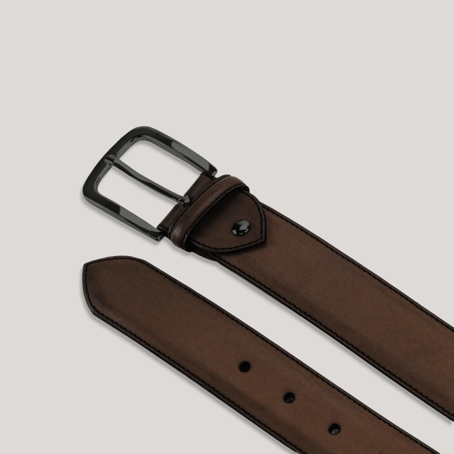 LUMEN - Dark Brown Vegan Belt - Graphite