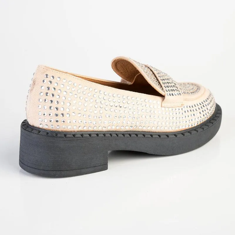 Madison Earthia Fully Studded Slip On - Nude