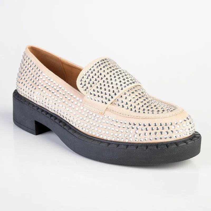 Madison Earthia Fully Studded Slip On - Nude