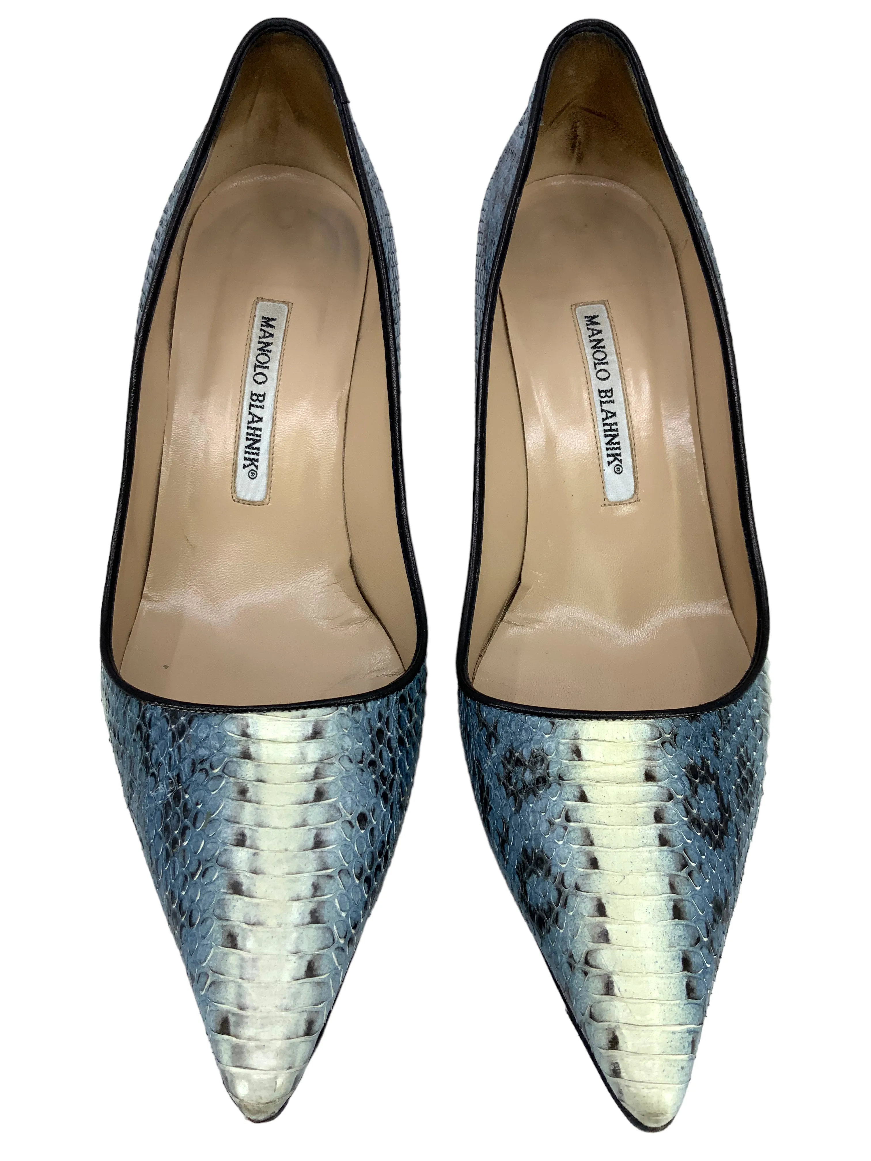 Manolo Blahnik Newcio Snakeskin Pumps Size 9.5