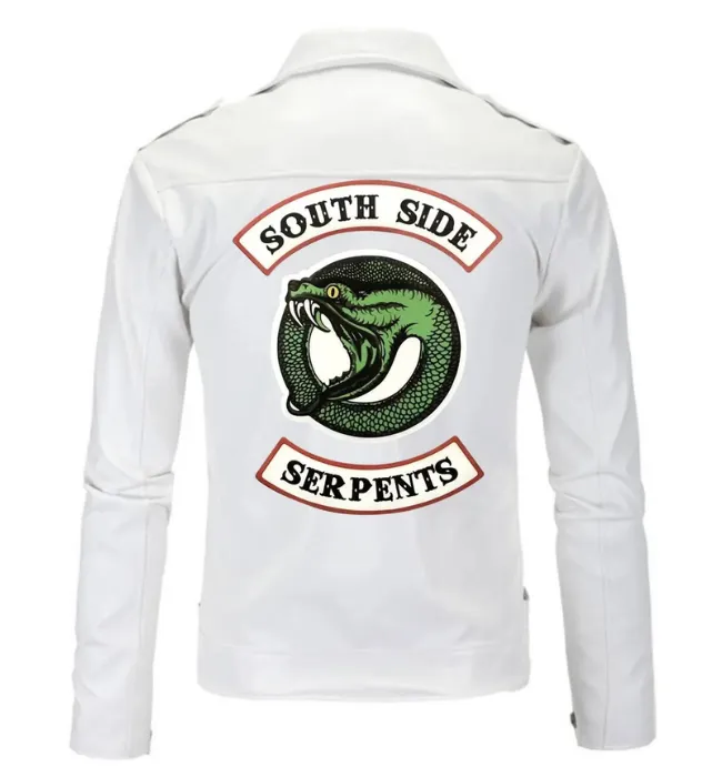 Men White Riverdale Southside Serpents Jacket