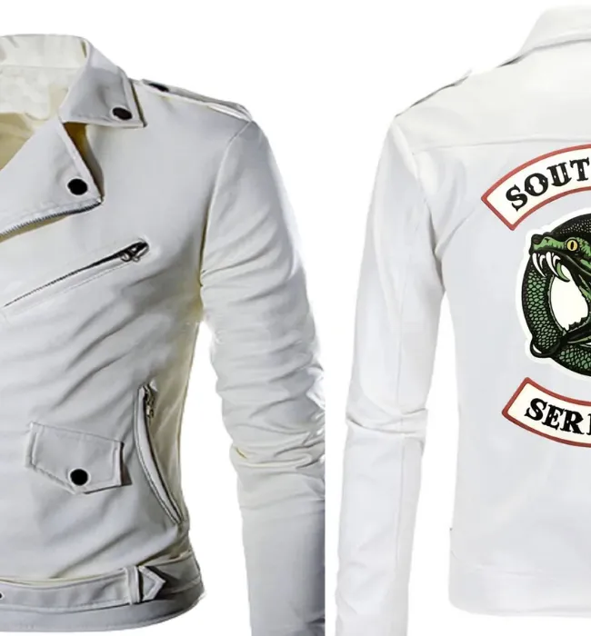 Men White Riverdale Southside Serpents Jacket