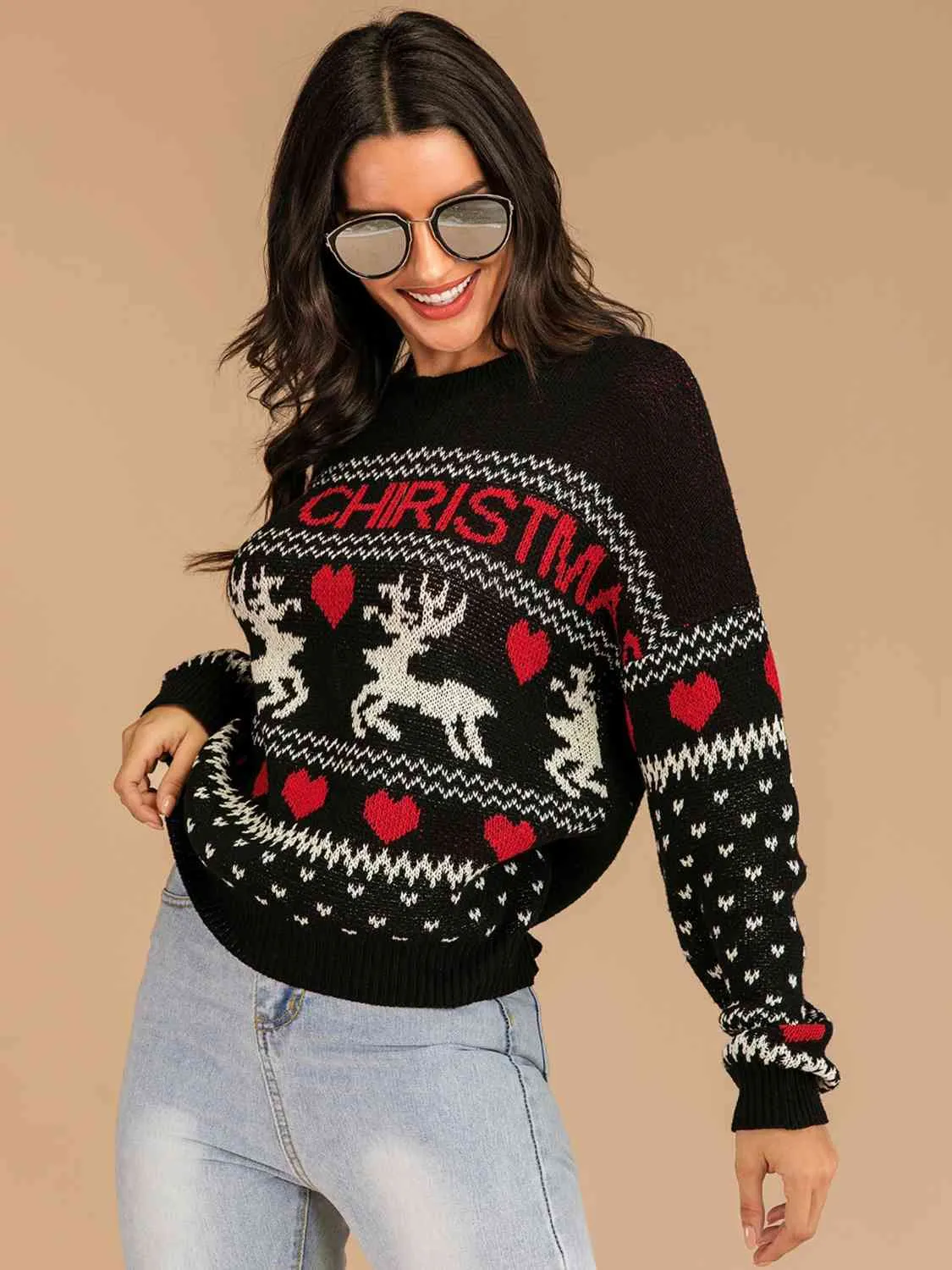 MERRY CHRISTMAS Round Neck Sweater