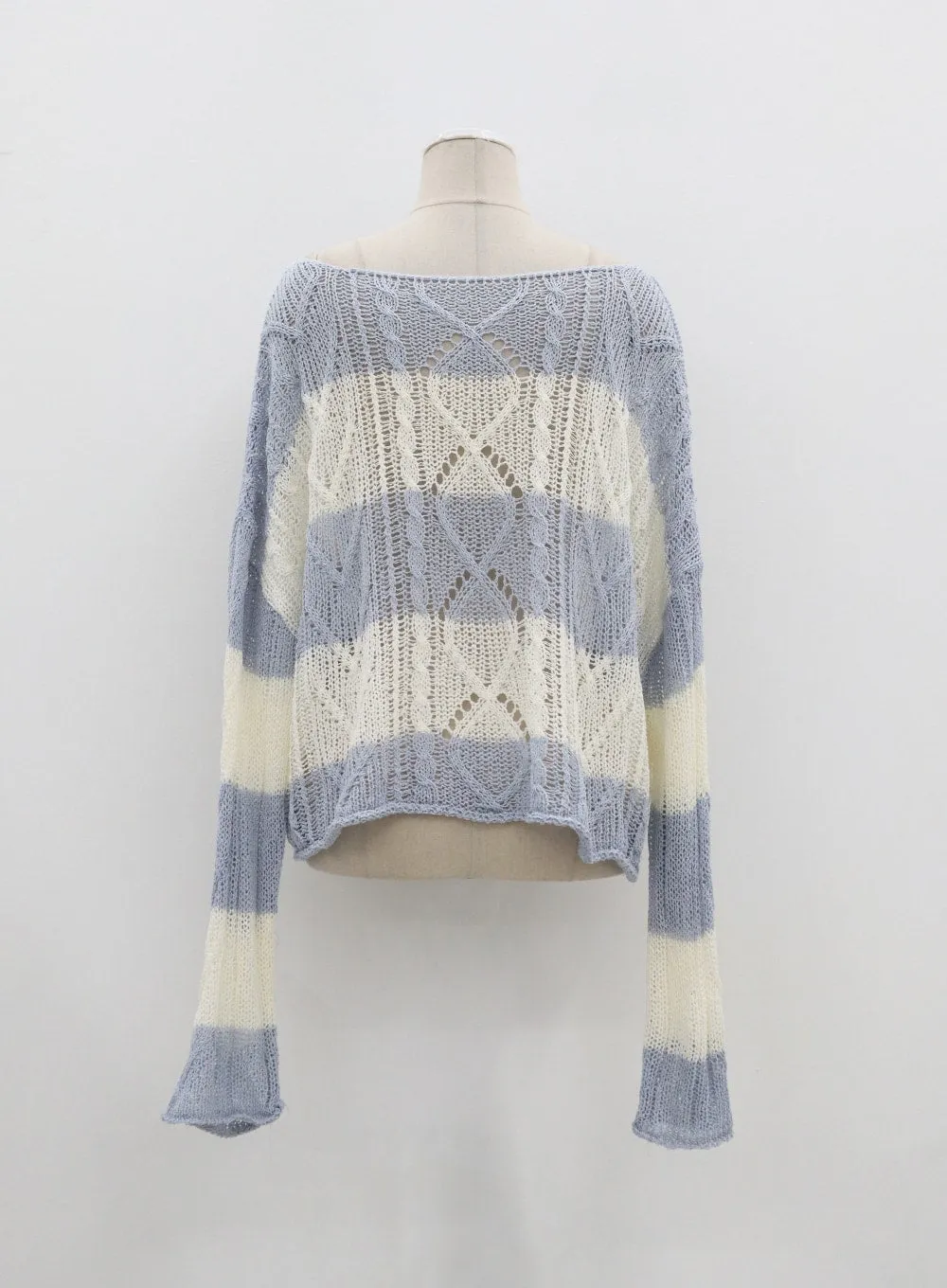 Mesh Stripe Sweater BA310